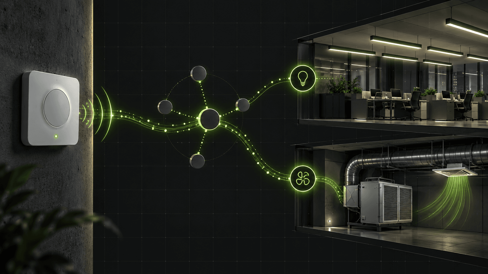 Bluetooth NLC and HVAC integration technical illustration